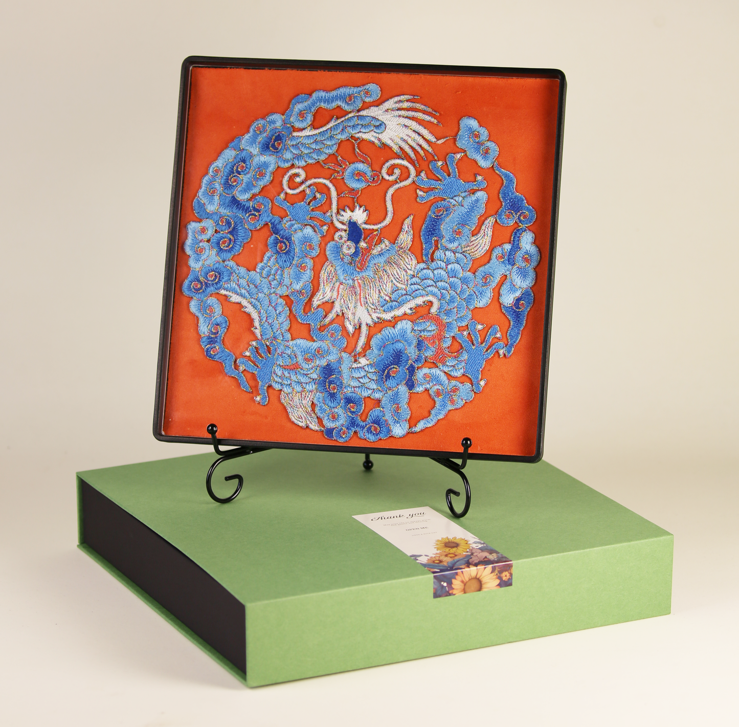 Embroidered tray/decorative painting, gift for wife