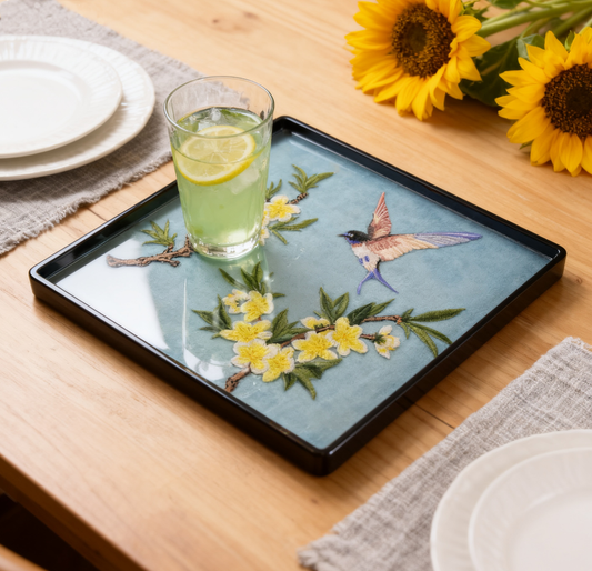 Embroidered tray/decorative painting, housewarming gift, special gift