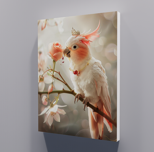 Parrot and Flower, Room, Living Room, Home Decor, Decorative Painting
