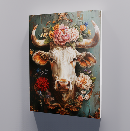 Flowers and cows, modern decorative paintings, country style decorative paintings, living room decorative paintings, home decorative paintings, hanging paintings, wall decorative paintings, children's room decorative paintings