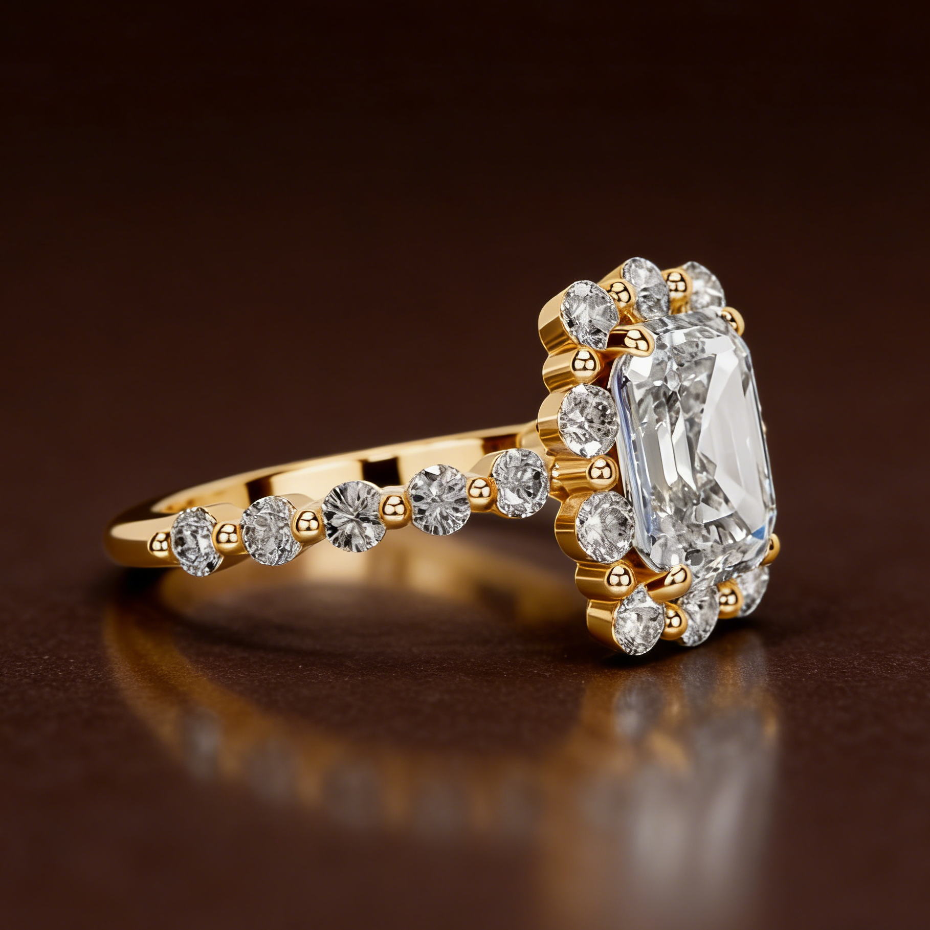 S925 Sterling Silver 18K Gold-Plated Moissanite Ring5