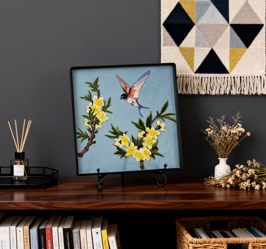 Embroidered tray/decorative painting, housewarming gift, special gift