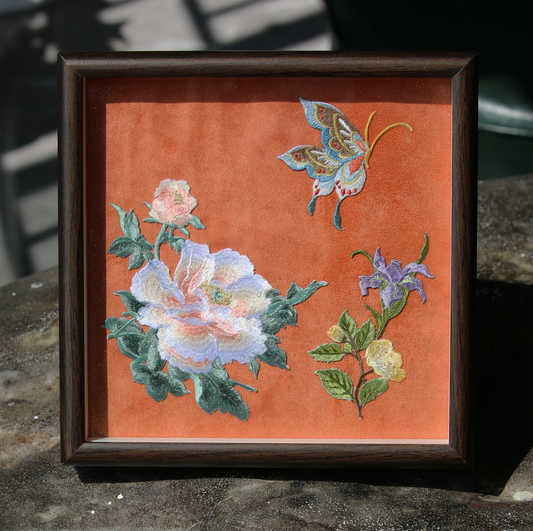Suede embroidery painting gift box, gift for mother, decorative artwork