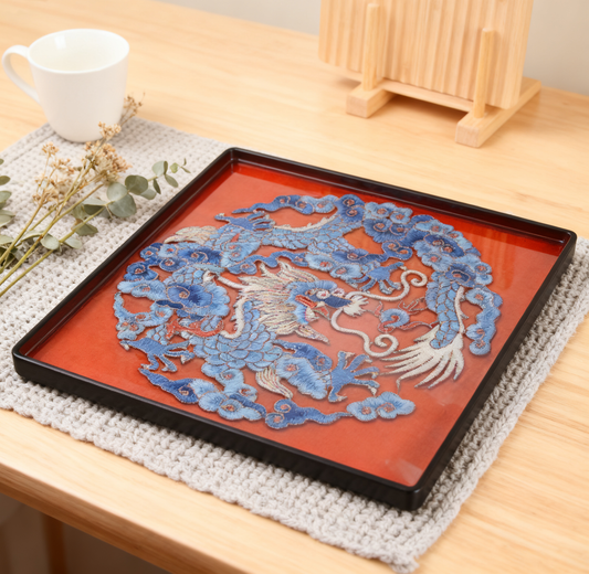 Embroidered tray/decorative painting, gift for wife