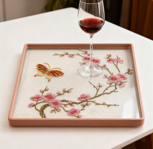Embroidered tray/decorative painting, a gift for mom