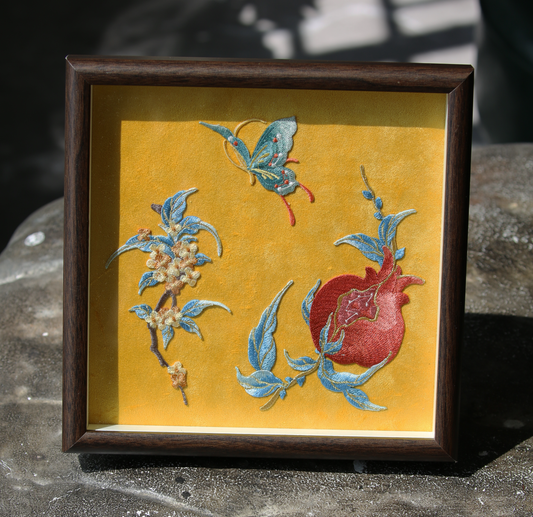 Suede embroidery painting gift box, gift for grandma, decorative artwork