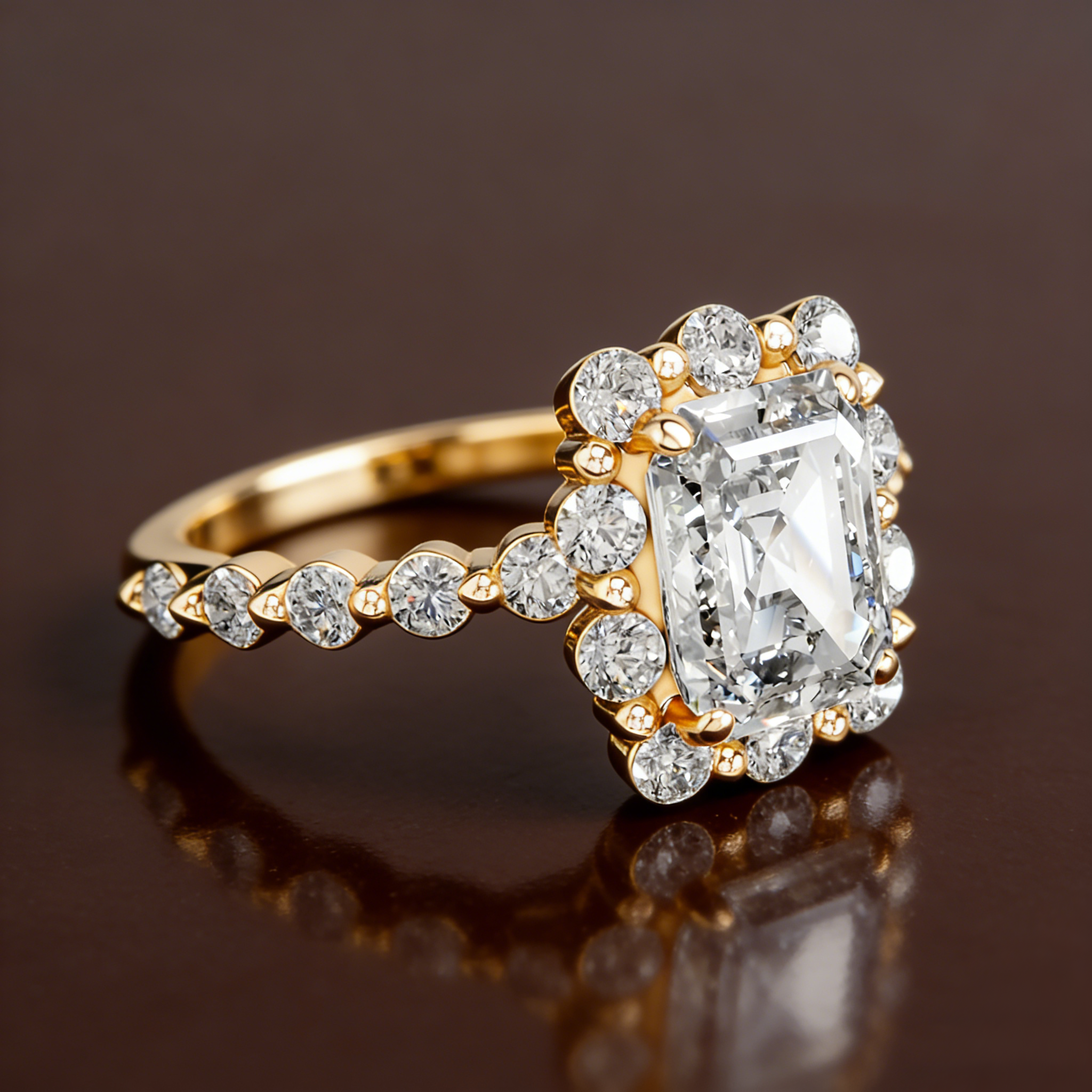 S925 Sterling Silver 18K Gold-Plated Moissanite Ring5