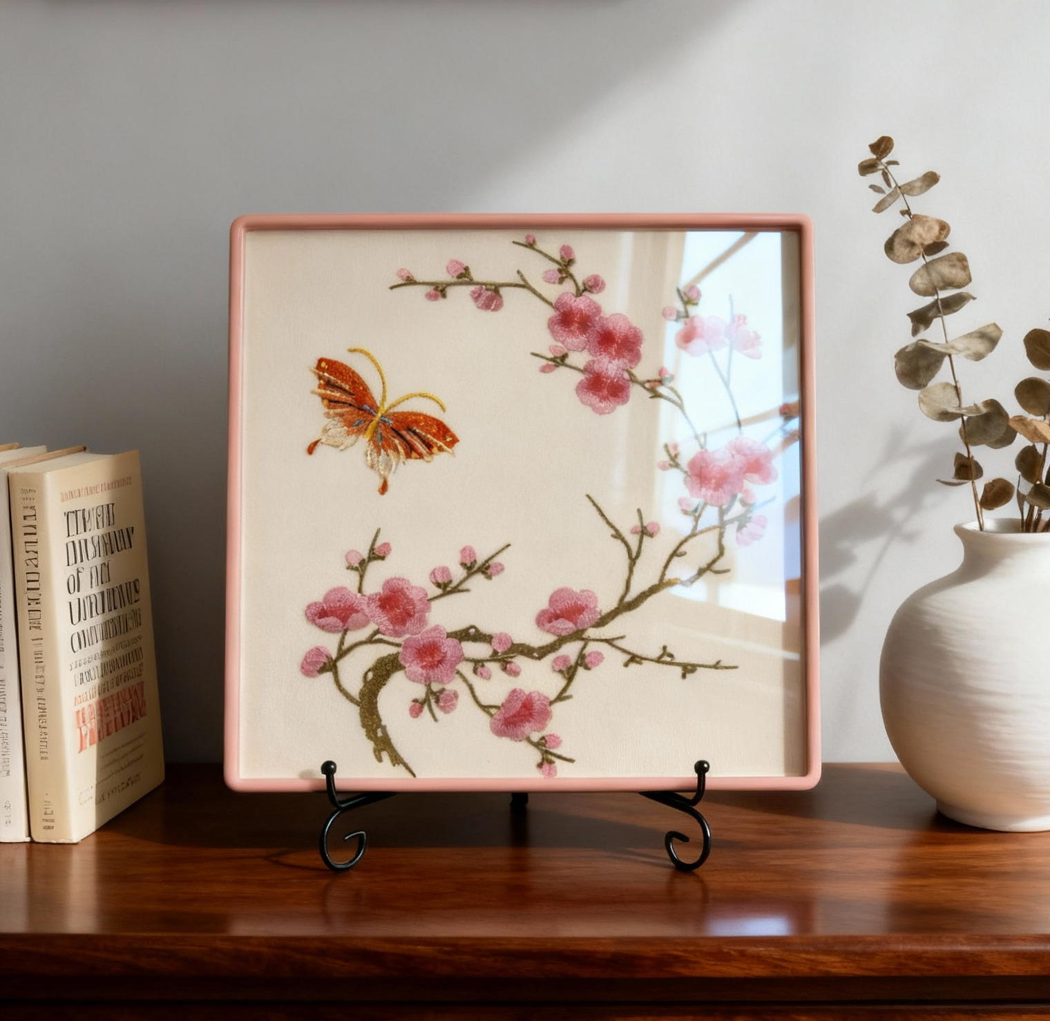 Embroidered tray/decorative painting, a gift for mom