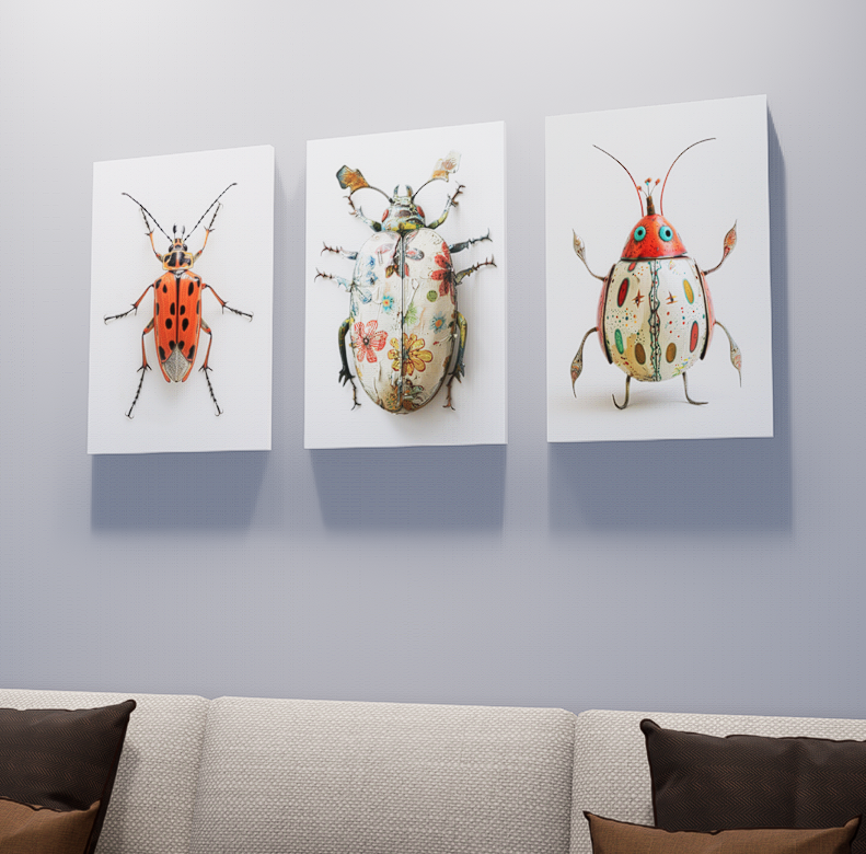 Triple abstract painting, living room decoration painting, Nordic decoration painting, home decoration arrangement