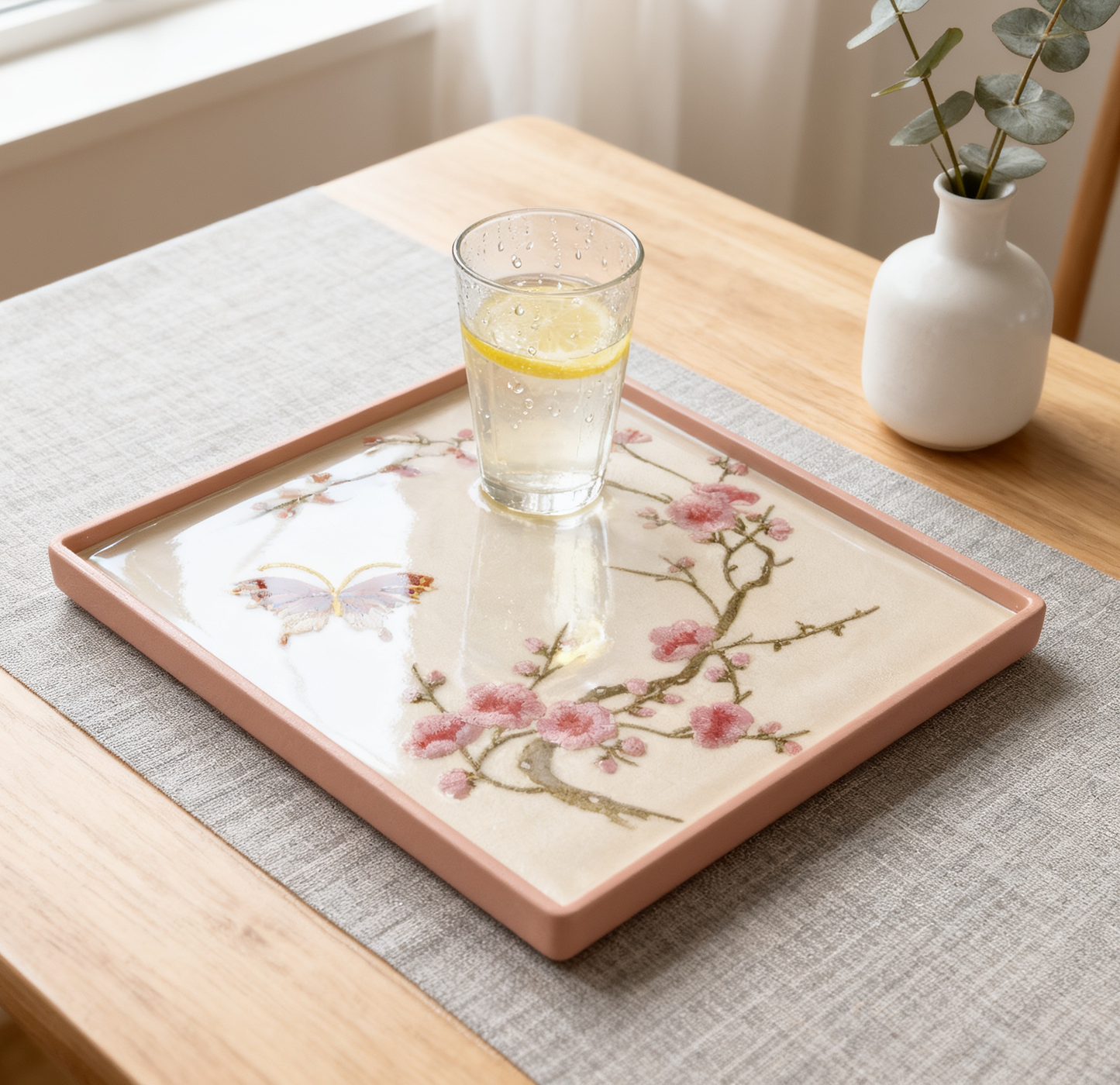 Embroidered tray/decorative painting, a gift for mom