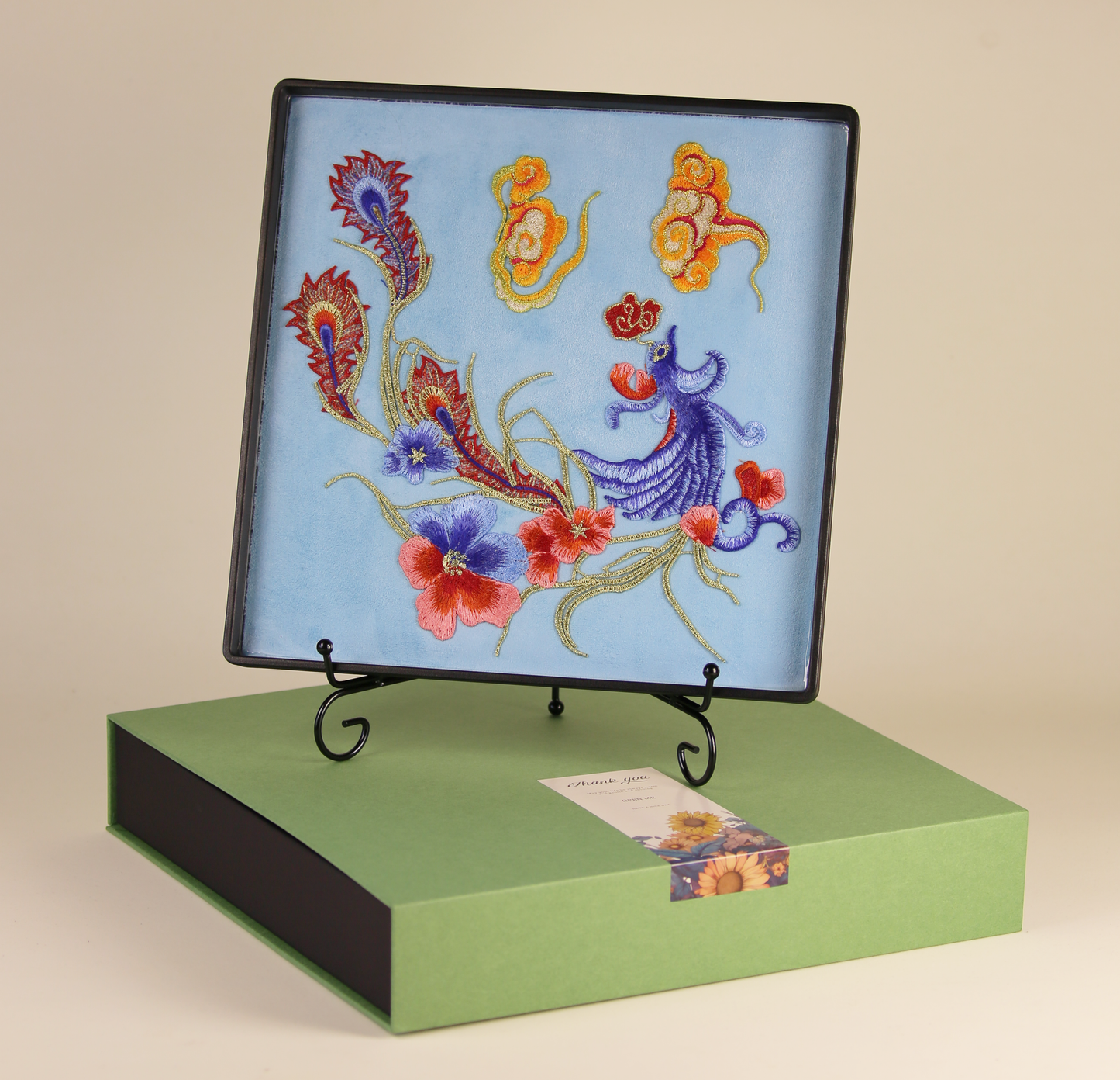 Embroidered tray/decorative painting, gift for grandma