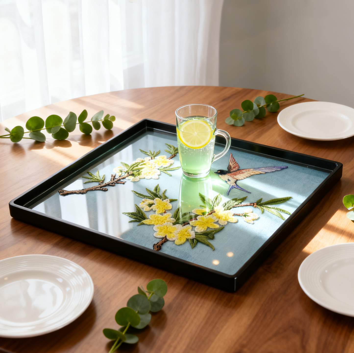 Embroidered tray/decorative painting, housewarming gift, special gift