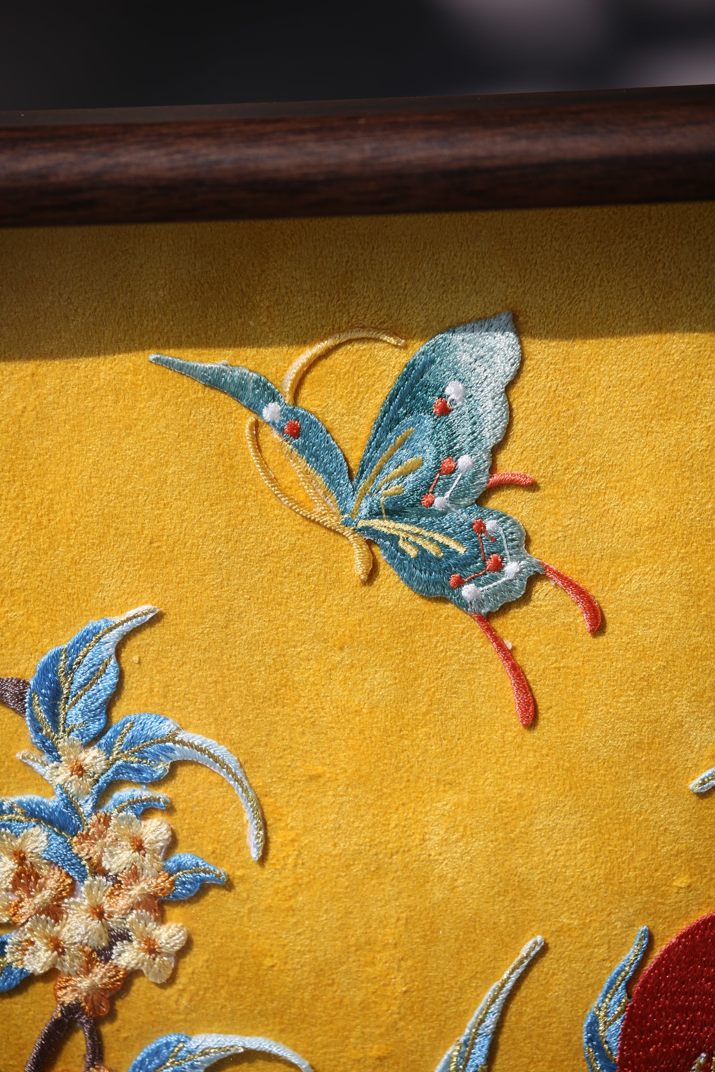 Suede embroidery painting gift box, gift for grandma, decorative artwork