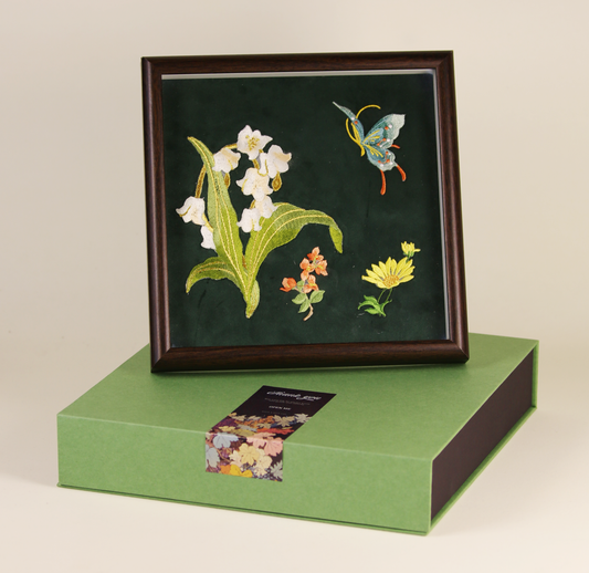Suede embroidery painting gift box, gift for wife, decorative artwork