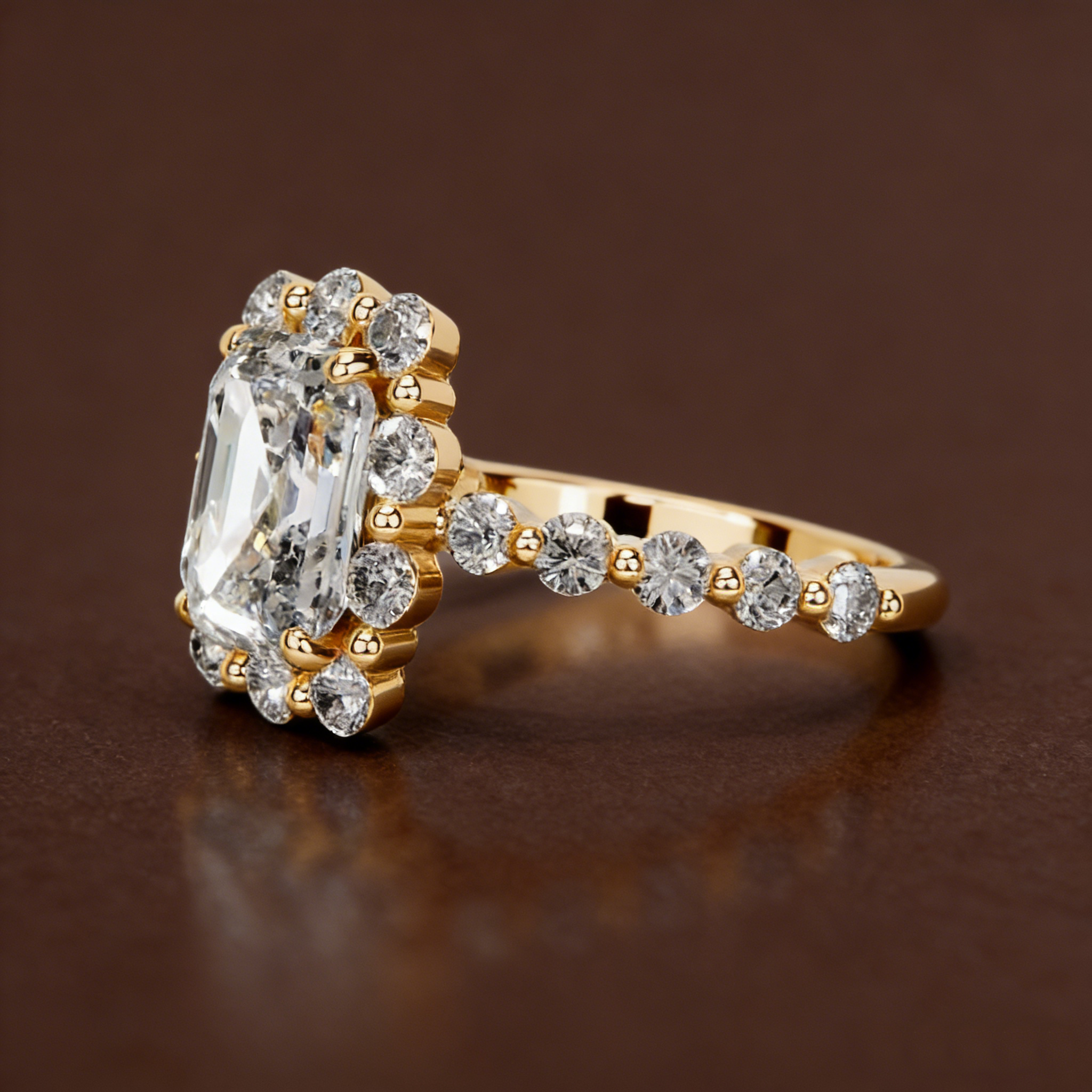 S925 Sterling Silver 18K Gold-Plated Moissanite Ring5