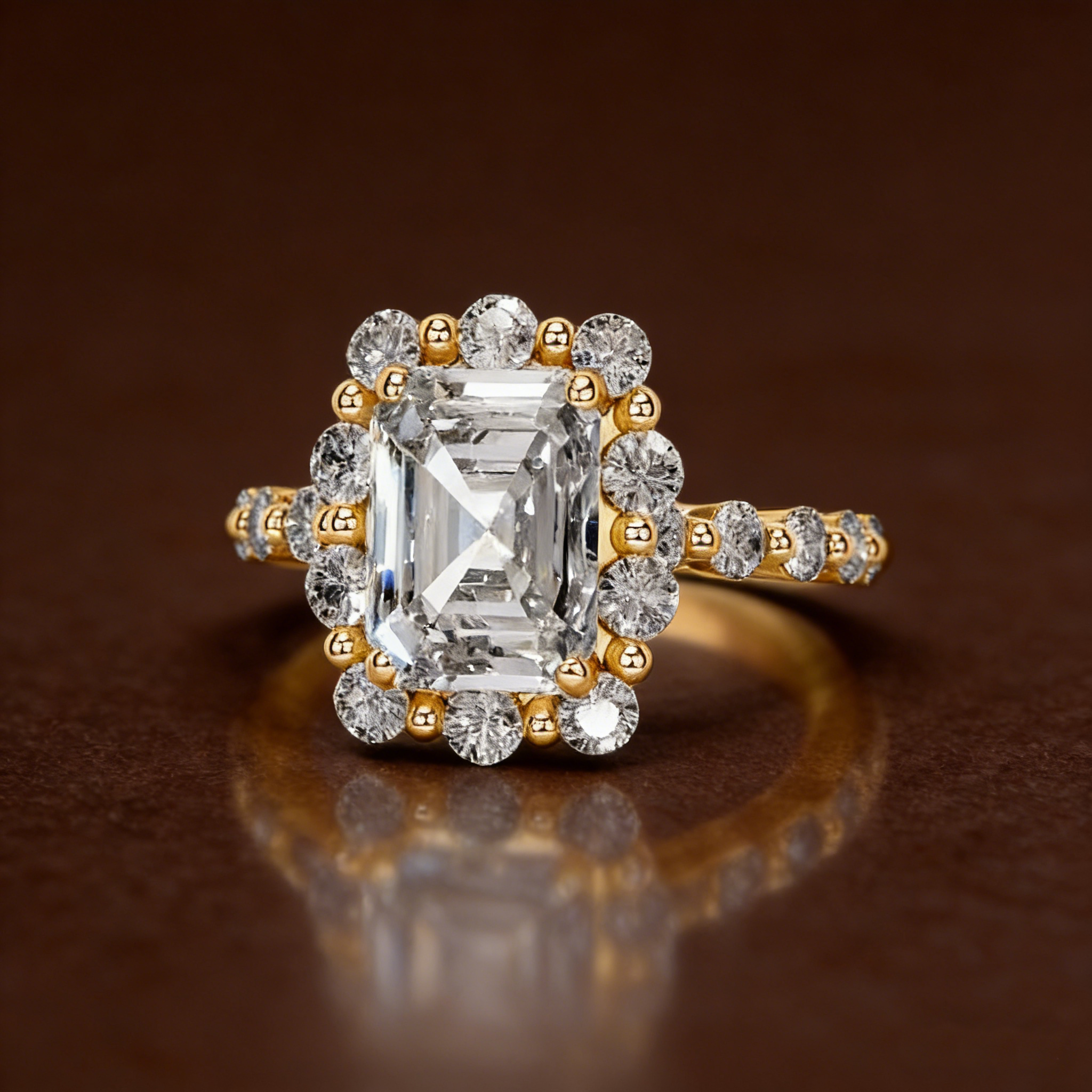 S925 Sterling Silver 18K Gold-Plated Moissanite Ring5