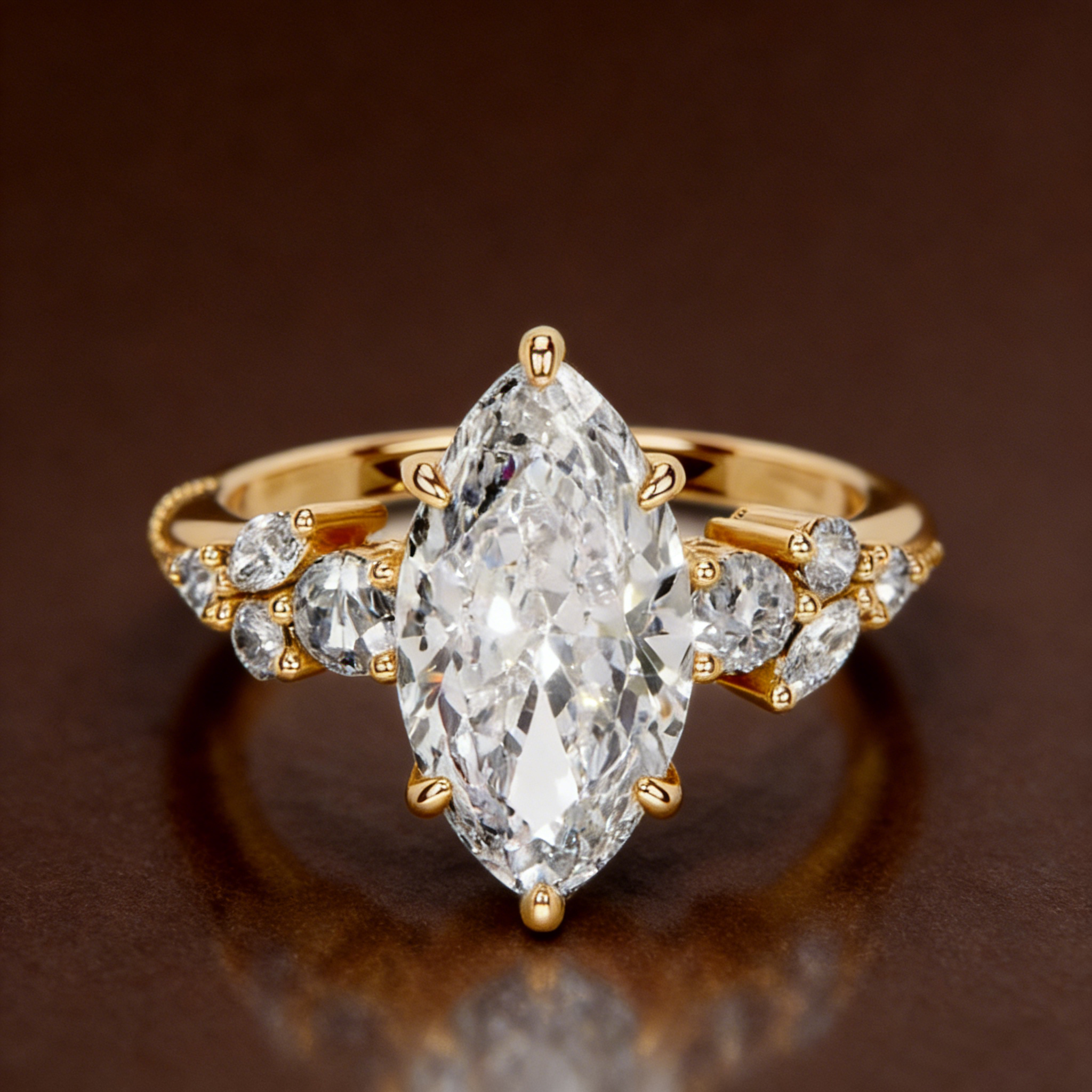 S925 Sterling Silver 18K Gold-Plated Moissanite Ring6