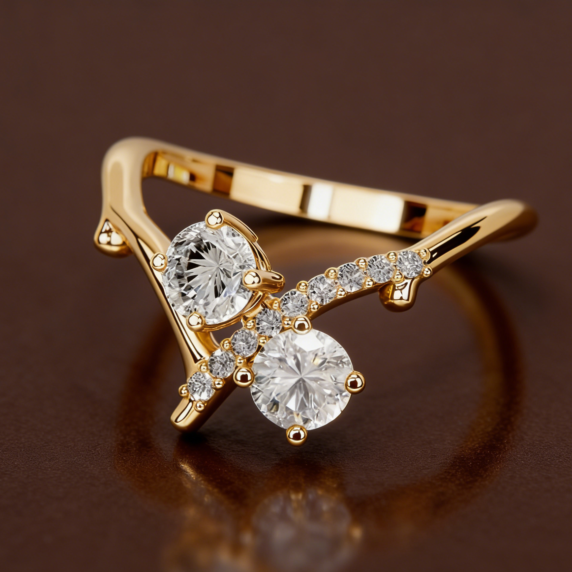 S925 Sterling Silver 18K Gold-Plated Moissanite Ring4