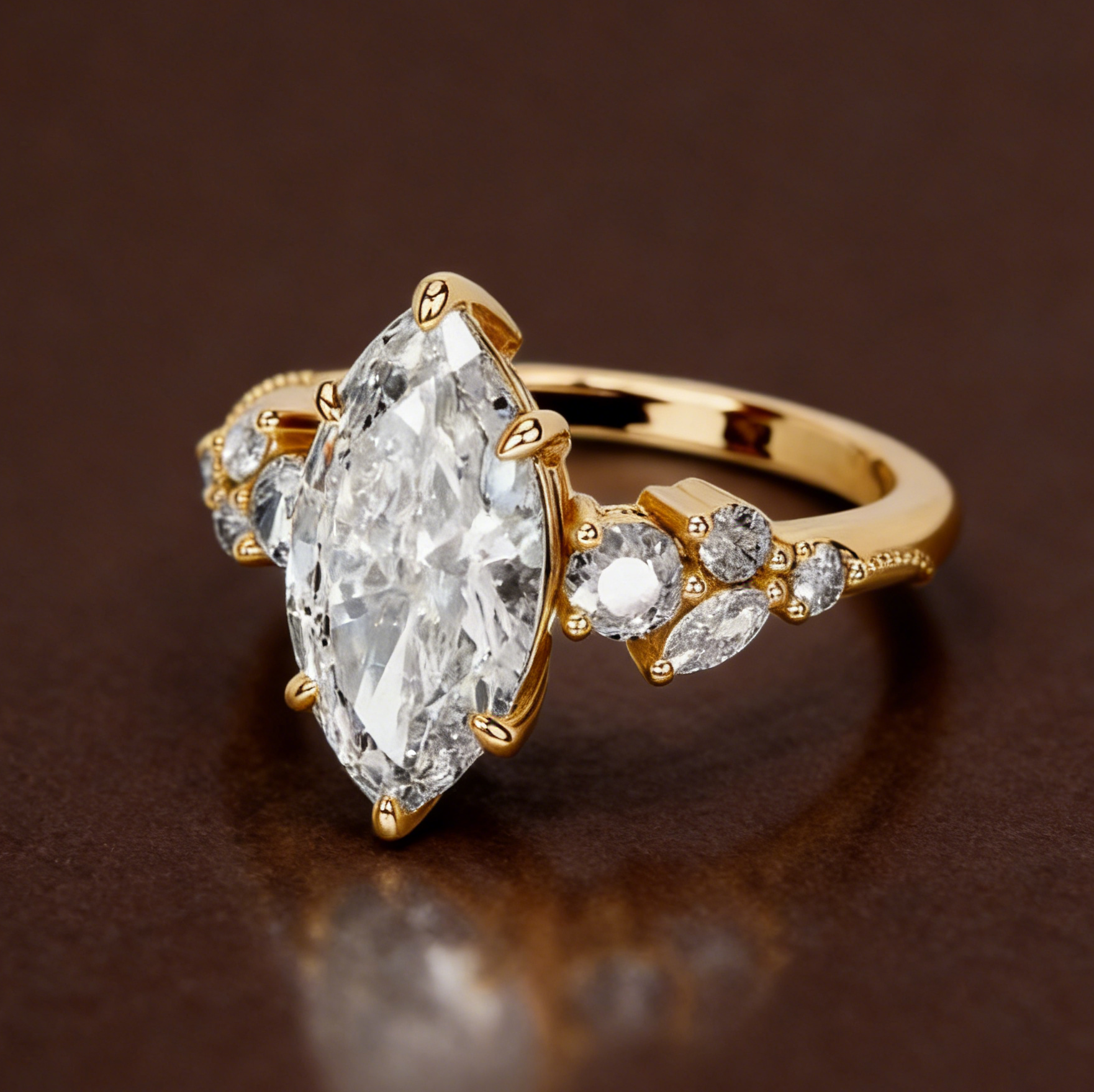 S925 Sterling Silver 18K Gold-Plated Moissanite Ring6