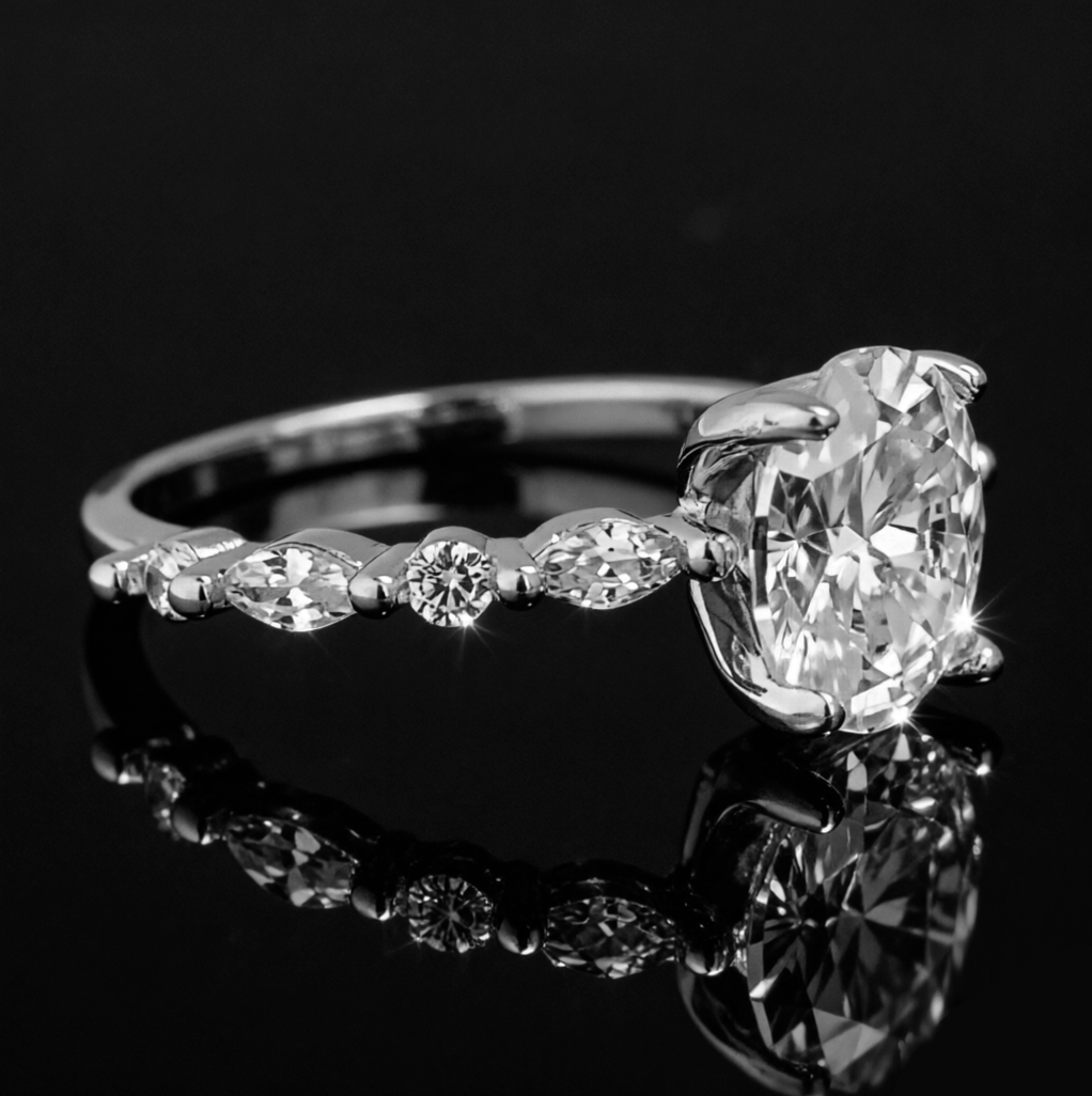 Heart-shaped moissanite engagement ring3