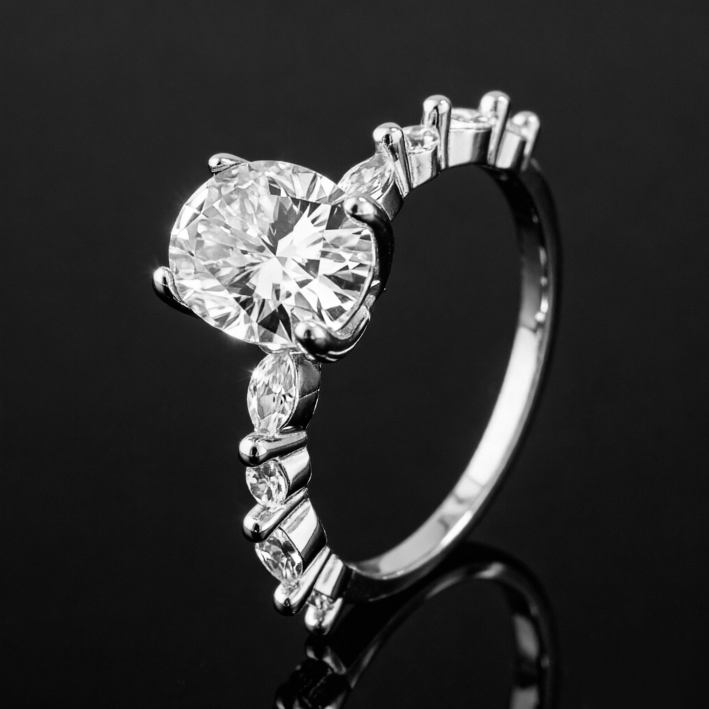 Heart-shaped moissanite engagement ring3