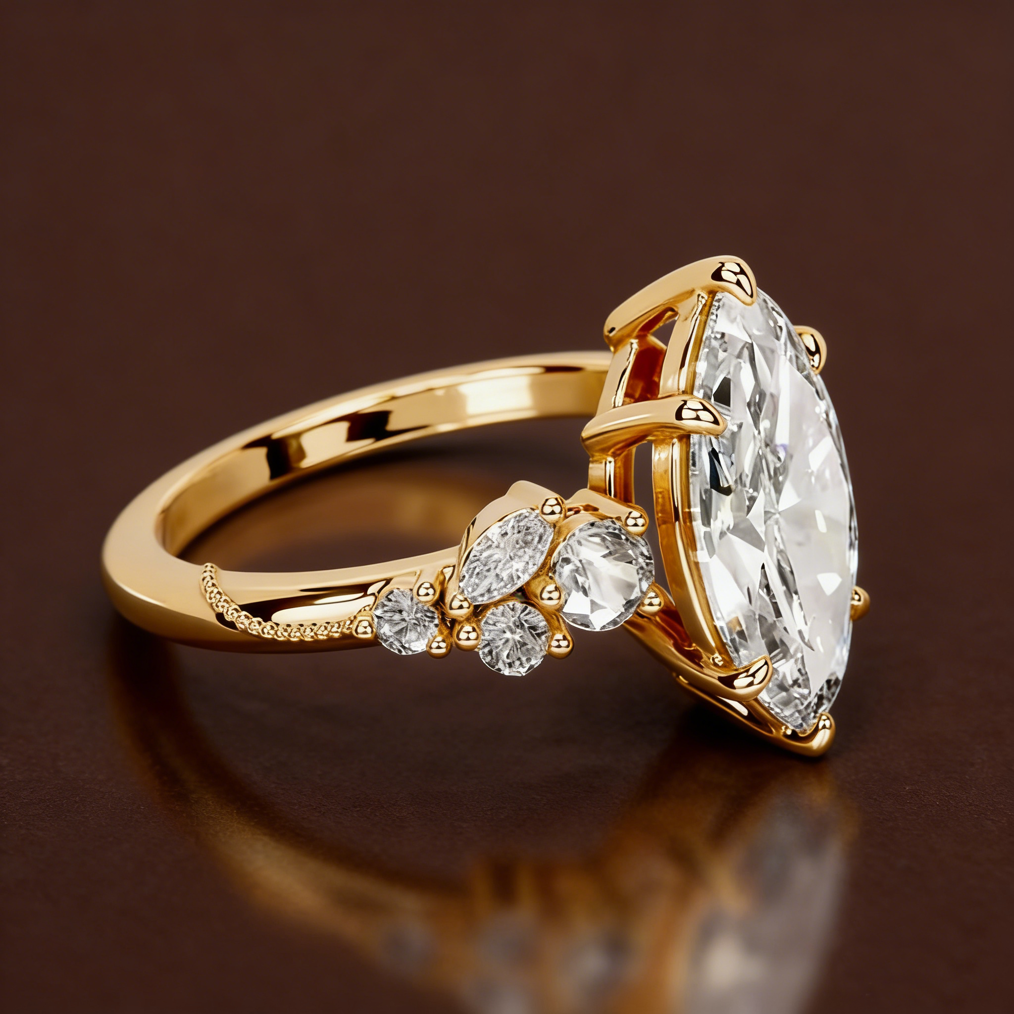 S925 Sterling Silver 18K Gold-Plated Moissanite Ring6