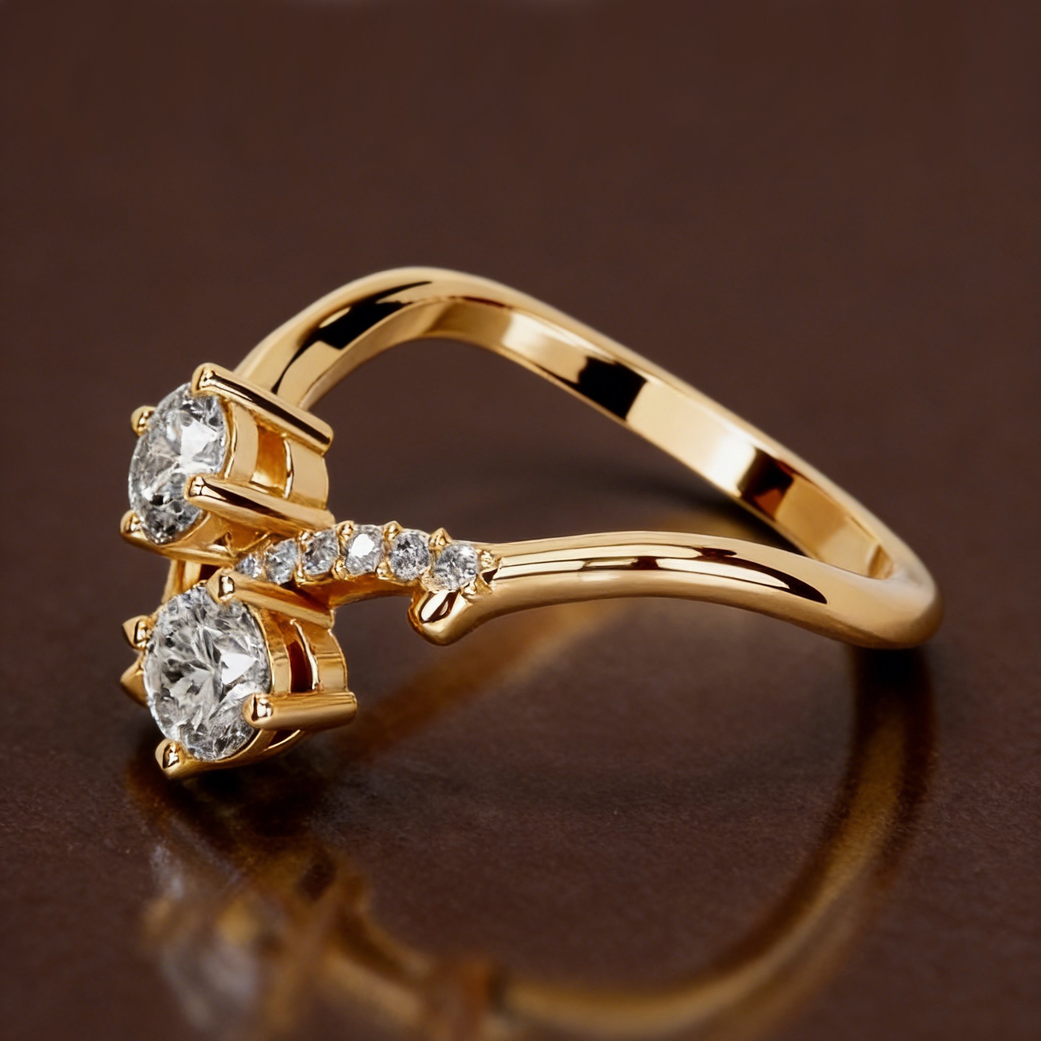 S925 Sterling Silver 18K Gold-Plated Moissanite Ring4