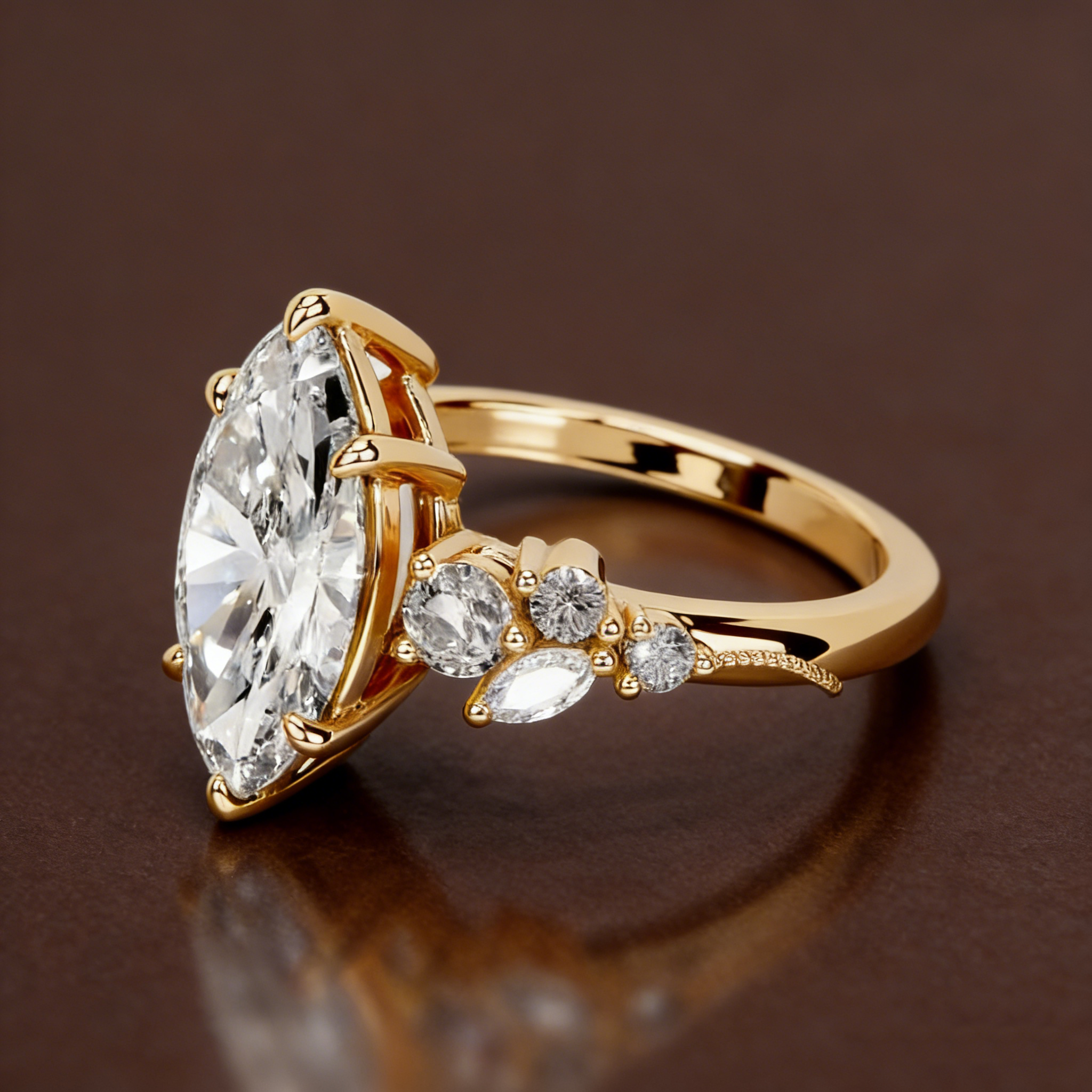 S925 Sterling Silver 18K Gold-Plated Moissanite Ring6